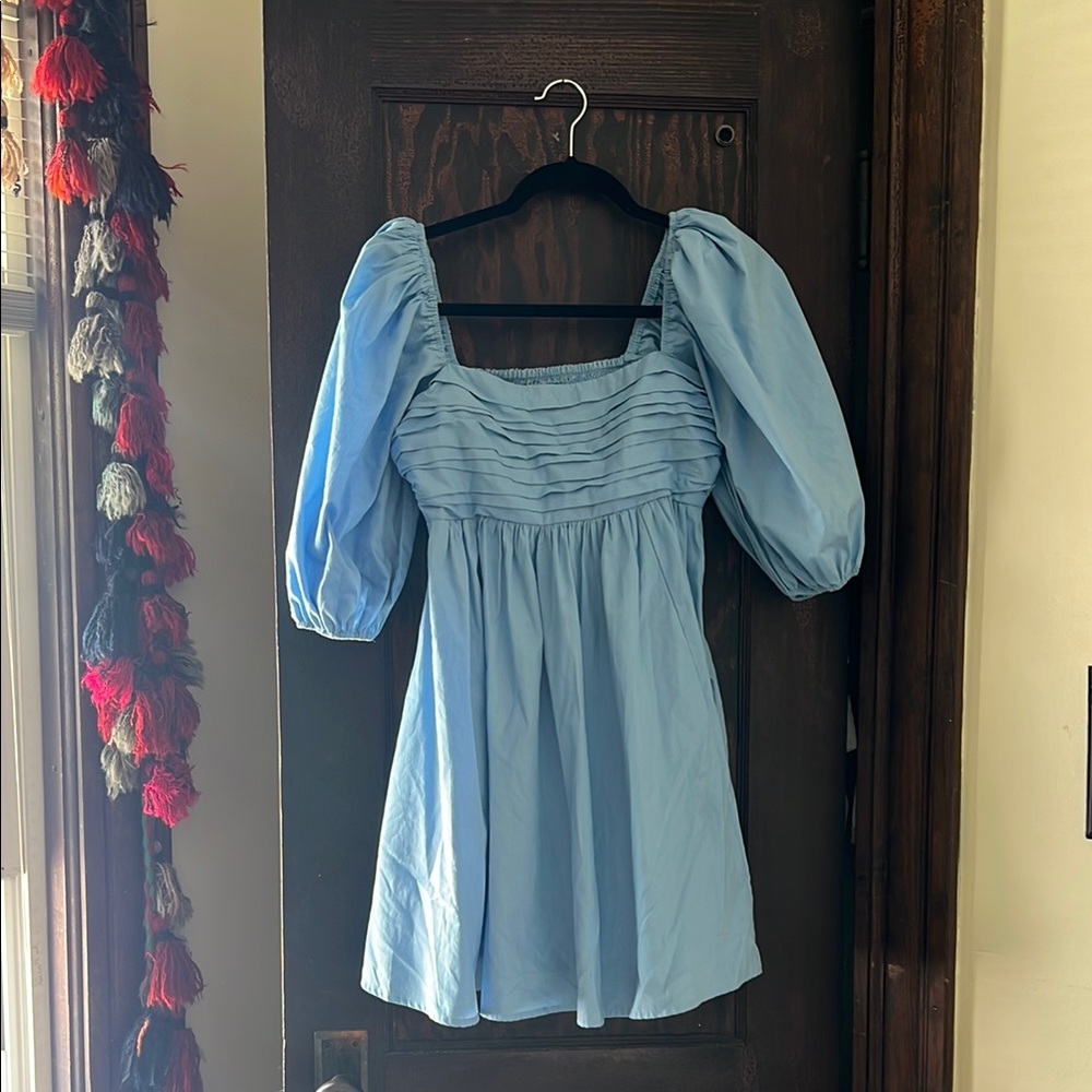 Abercrombie & Fitch Puff Sleeve Blue Mini Dress